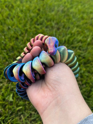 Color Shift Snake 3D Printed Fidget Toy | Large Reptile Sensory Toy by Mushroom Lady Co, paper gift detail photo 11