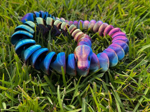 Color Shift Snake 3D Printed Fidget Toy | Large Reptile Sensory Toy by Mushroom Lady Co, paper gift detail photo 16
