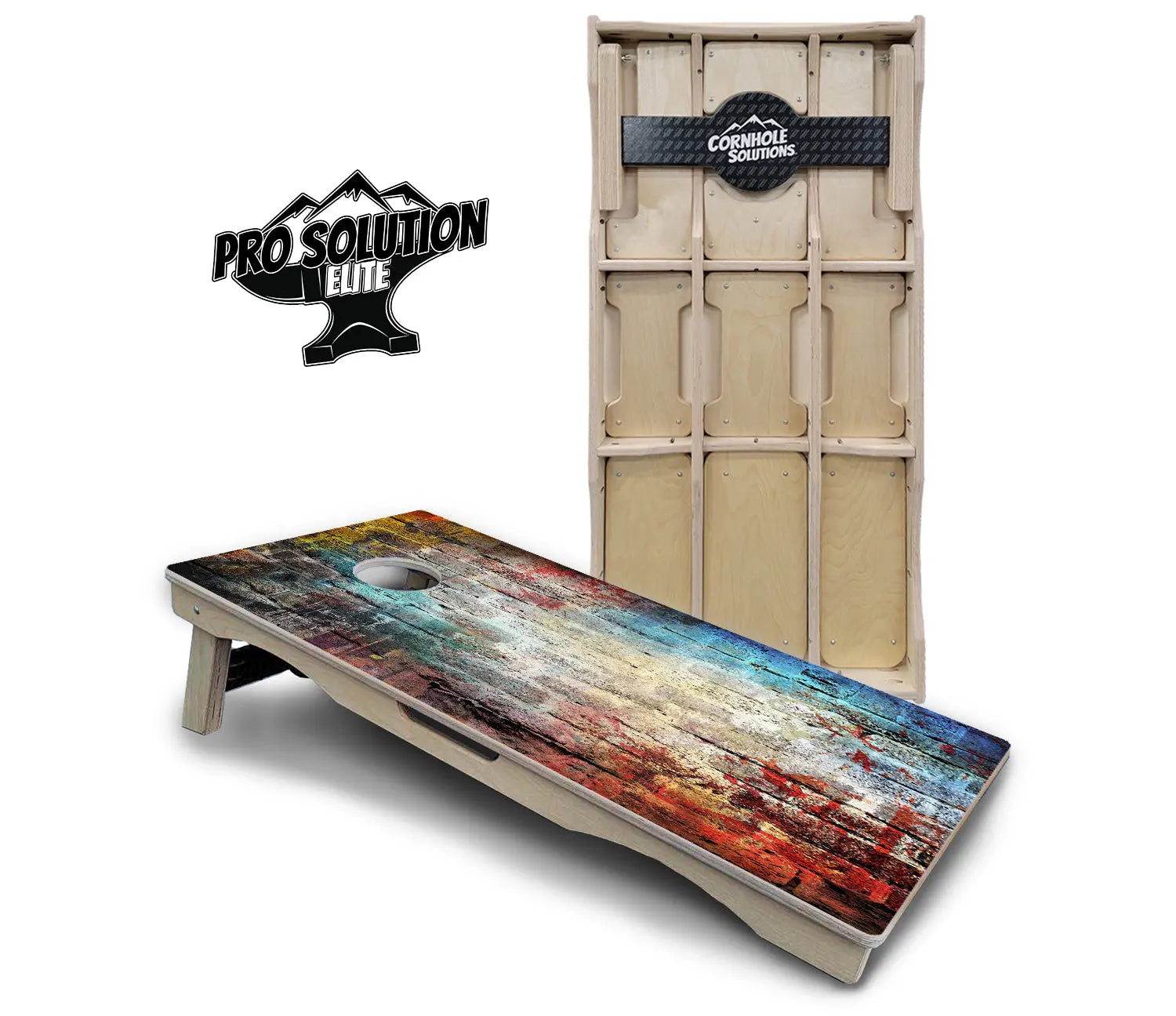 Colorful Brick Cornhole Boards - Pro Solution Elite Series by Cornhole Solutions, custom cornhole board main product photo