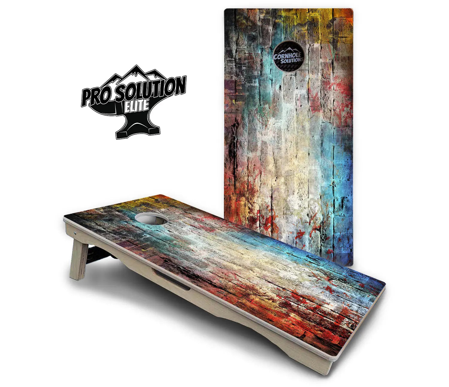 Colorful Brick Cornhole Boards - Pro Solution Elite Series by Cornhole Solutions, custom cornhole board detail photo 2