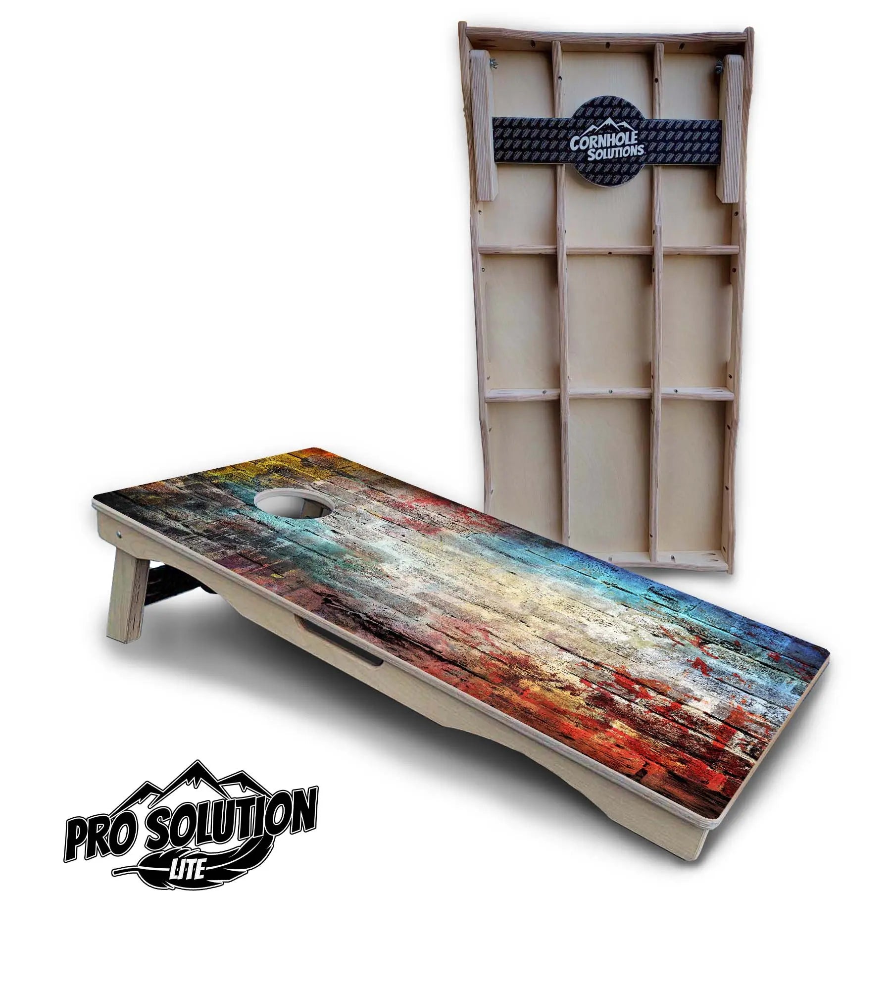 Colorful Brick Cornhole Boards - Pro Solution Lite Series by Cornhole Solutions, custom cornhole board main product photo