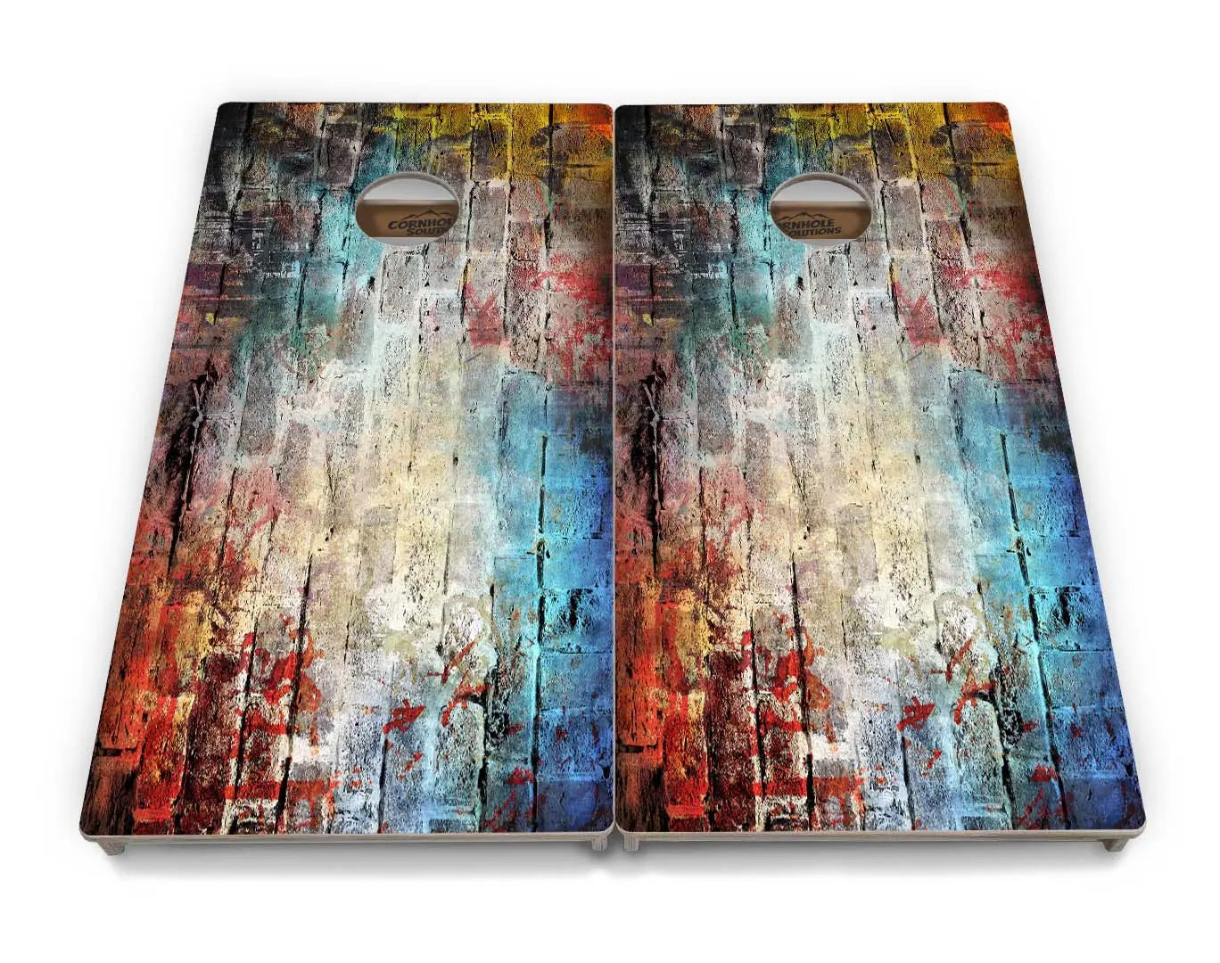 Colorful Brick Cornhole Boards - Professional Tournament Series by Cornhole Solutions, custom cornhole board detail photo 4
