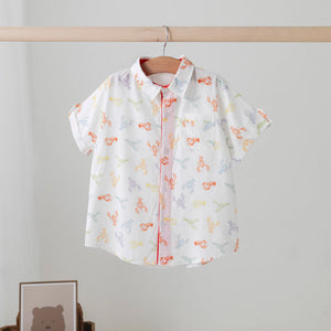 Colorful Claws Short Sleeve Collared Crawfish Shirt Nola Tawk