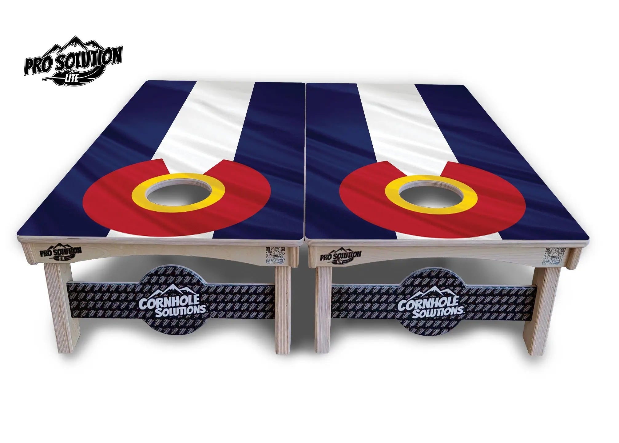 Colorful Colorado Flag Cornhole Boards - Pro Solution Lite Series by Cornhole Solutions, custom cornhole board detail photo 2