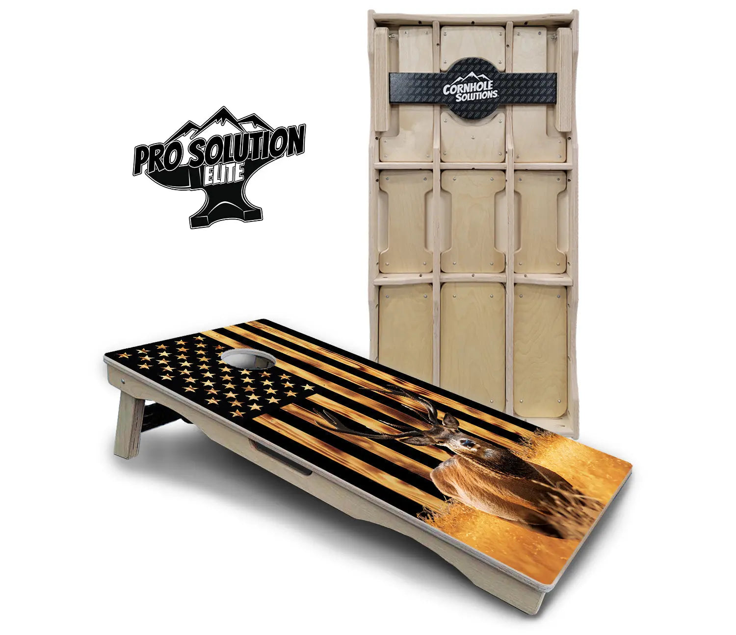 Colorful Deer & Fish Cornhole Boards - Pro Solution Elite Series by Cornhole Solutions, custom cornhole board detail photo 2