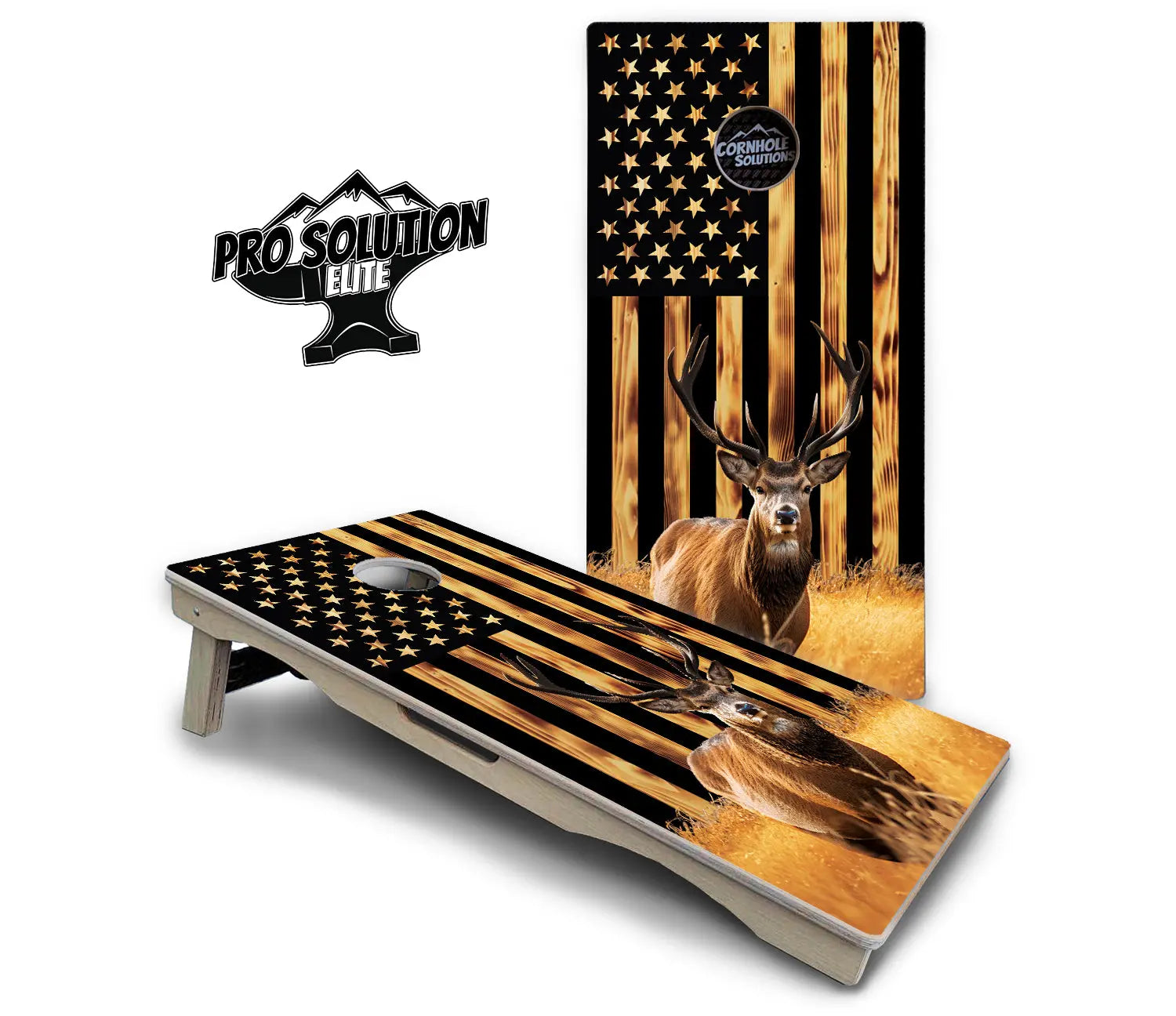 Colorful Deer & Fish Cornhole Boards - Pro Solution Elite Series by Cornhole Solutions, custom cornhole board detail photo 3