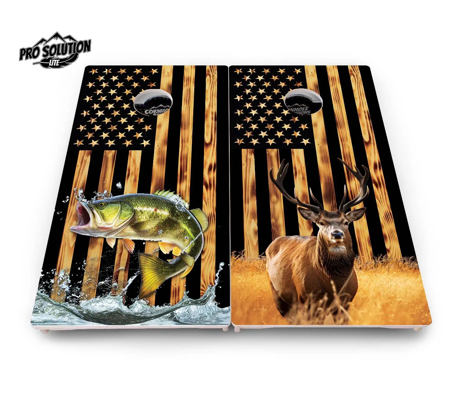 Colorful Deer & Fish Cornhole Boards - Pro Solution Lite Series by Cornhole Solutions, custom cornhole board detail photo 2
