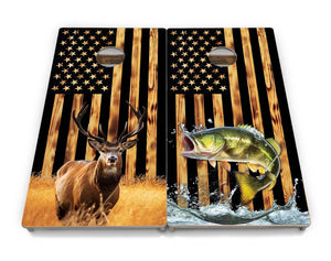 Colorful Deer & Fish Cornhole Boards - Professional Tournament Series Cornhole Solutions