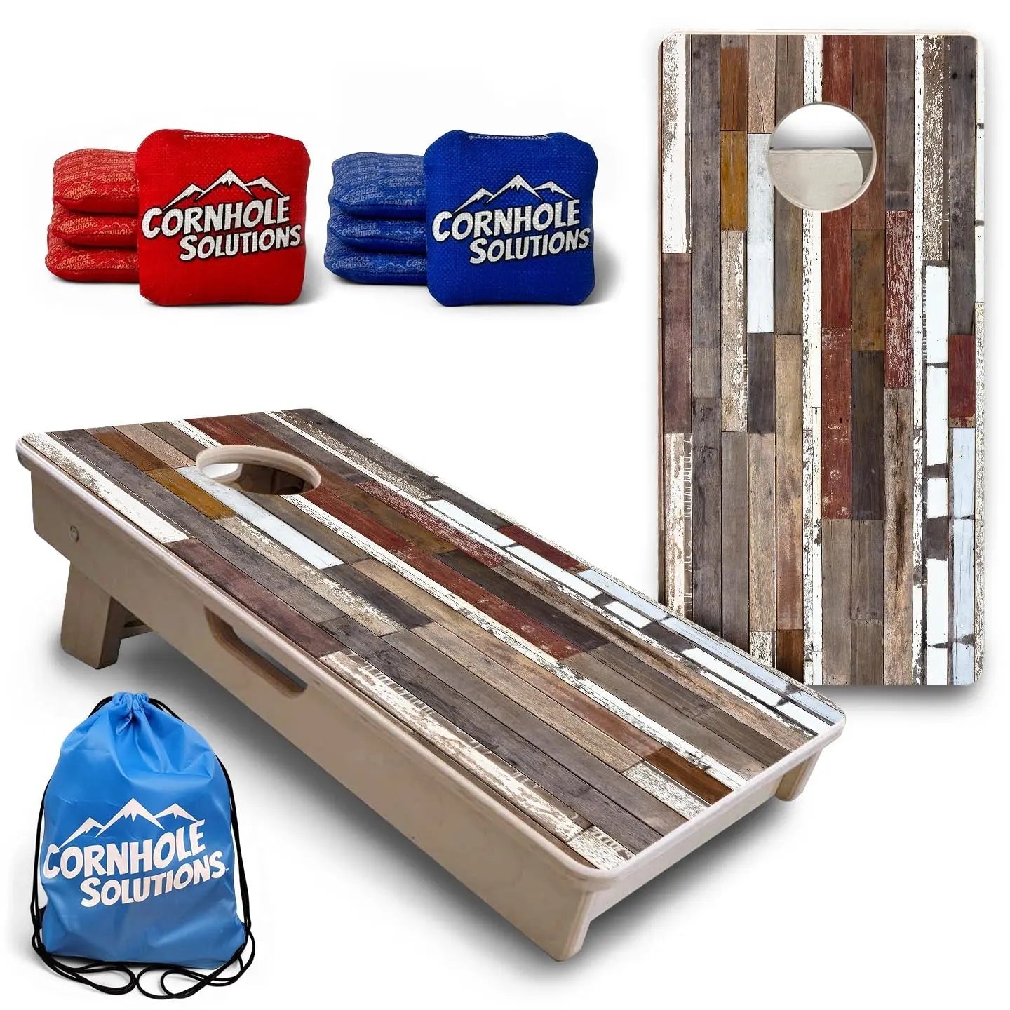 Colorful Planks - Mini or Vacation Size Cornhole Boards by Cornhole Solutions, custom cornhole board main product photo