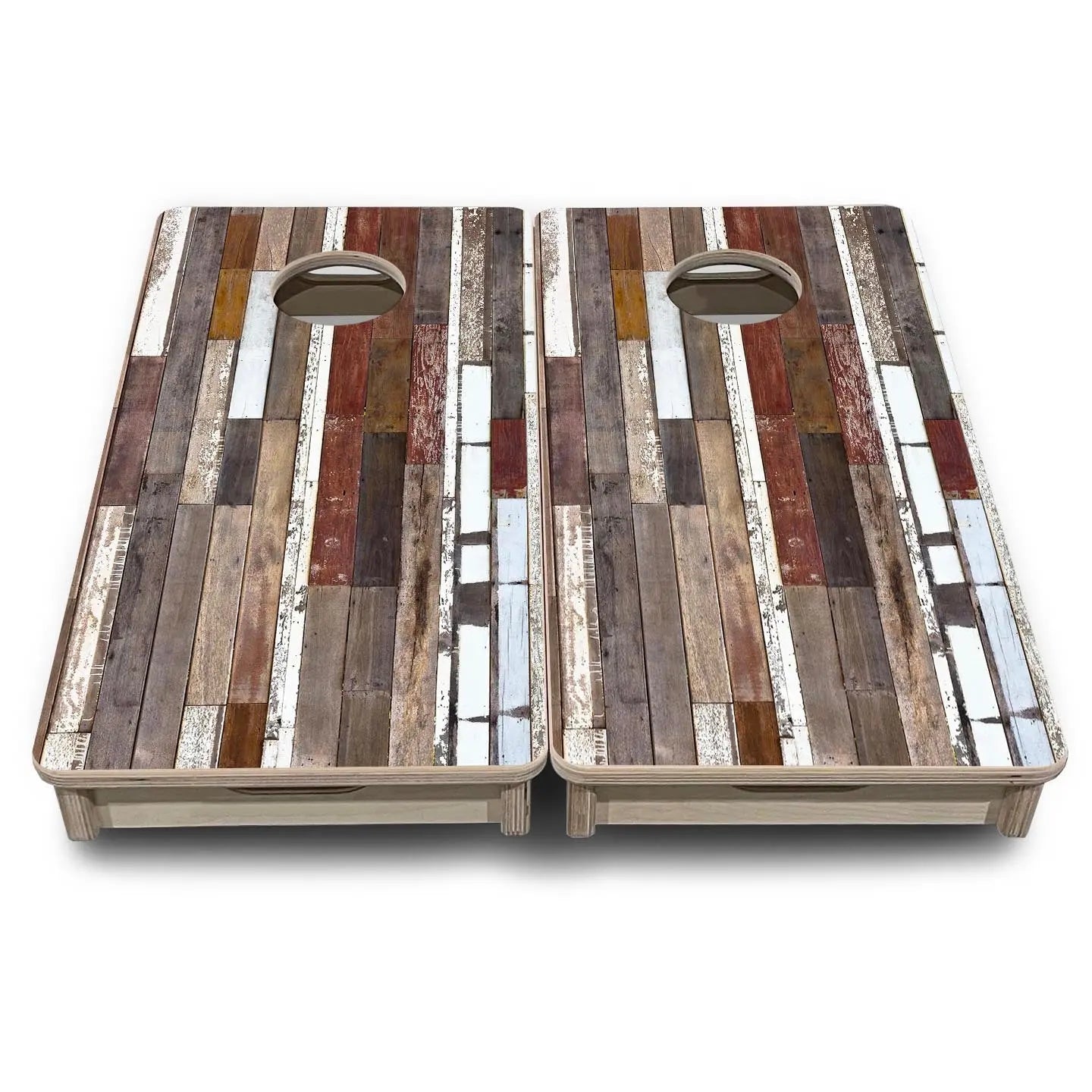 Colorful Planks - Mini or Vacation Size Cornhole Boards by Cornhole Solutions, custom cornhole board detail photo 2