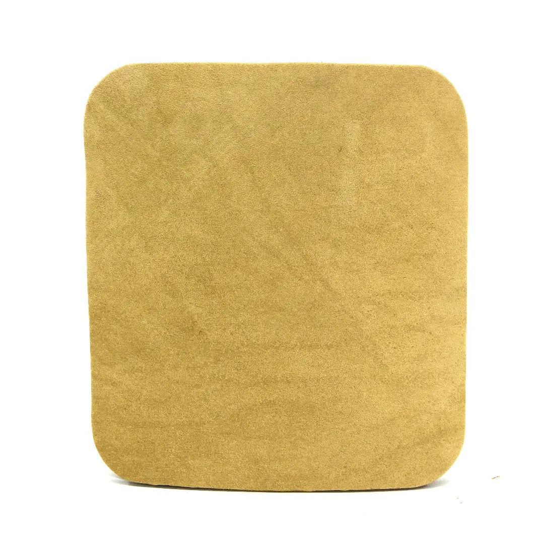 Tan leather square coaster with rounded corners