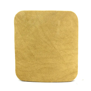 Tan leather square coaster with rounded corners