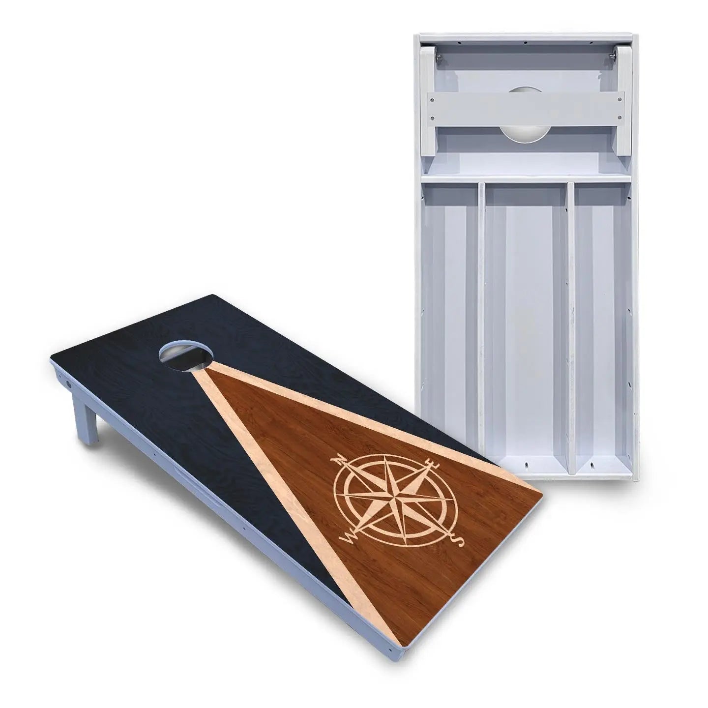 Compass Stain Triangle Cornhole Boards - All Weather Series by Cornhole Solutions, custom cornhole board main product photo