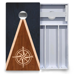Compass Stain Triangle Cornhole Boards - All Weather Series by Cornhole Solutions, custom cornhole board detail photo 4