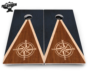 Compass Stain Triangle Cornhole Boards - Pro Solution Elite Series by Cornhole Solutions, custom cornhole board detail photo 4