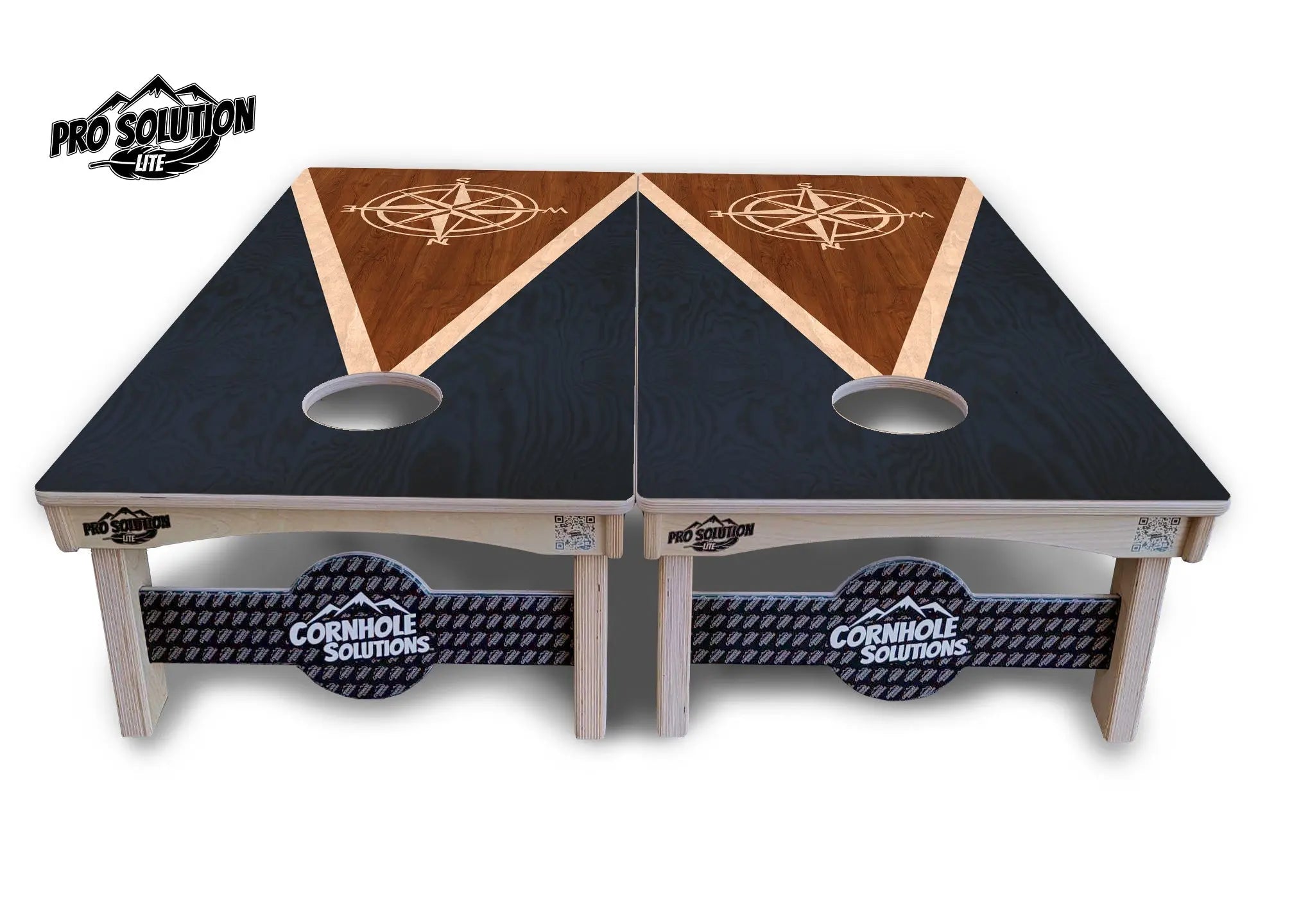 Compass Stain Triangle Cornhole Boards - Pro Solution Lite Series by Cornhole Solutions, custom cornhole board detail photo 2