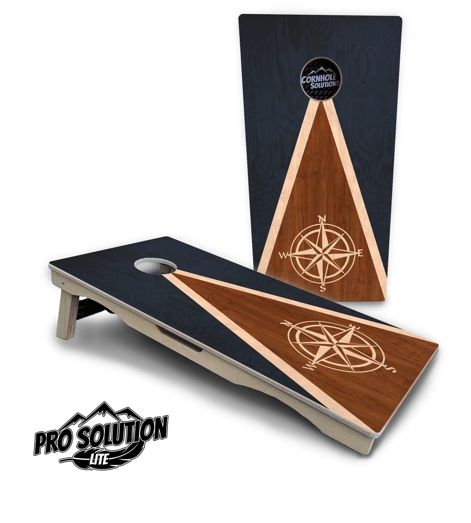Compass Stain Triangle Cornhole Boards - Pro Solution Lite Series Cornhole Solutions