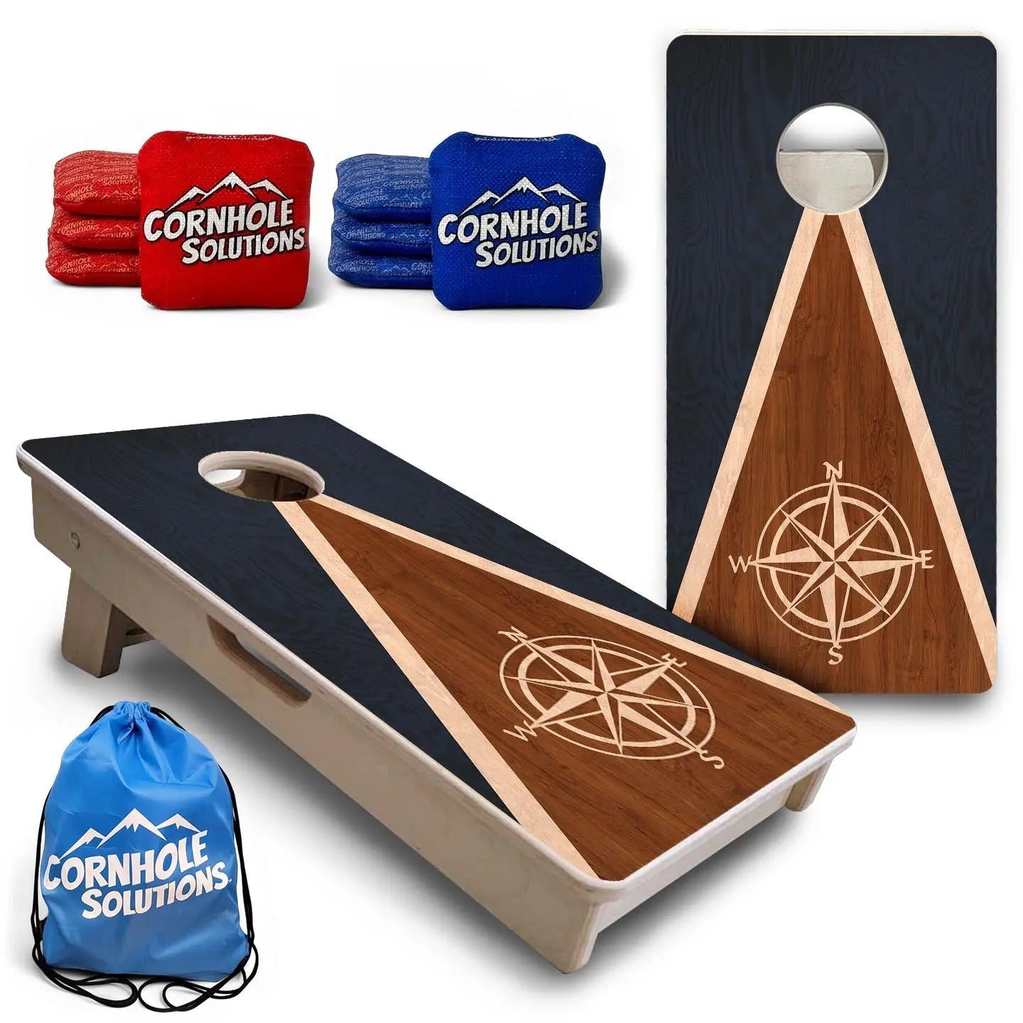 Compass Stain Triangle - Mini or Vacation Size Cornhole Boards by Cornhole Solutions, custom cornhole board main product photo