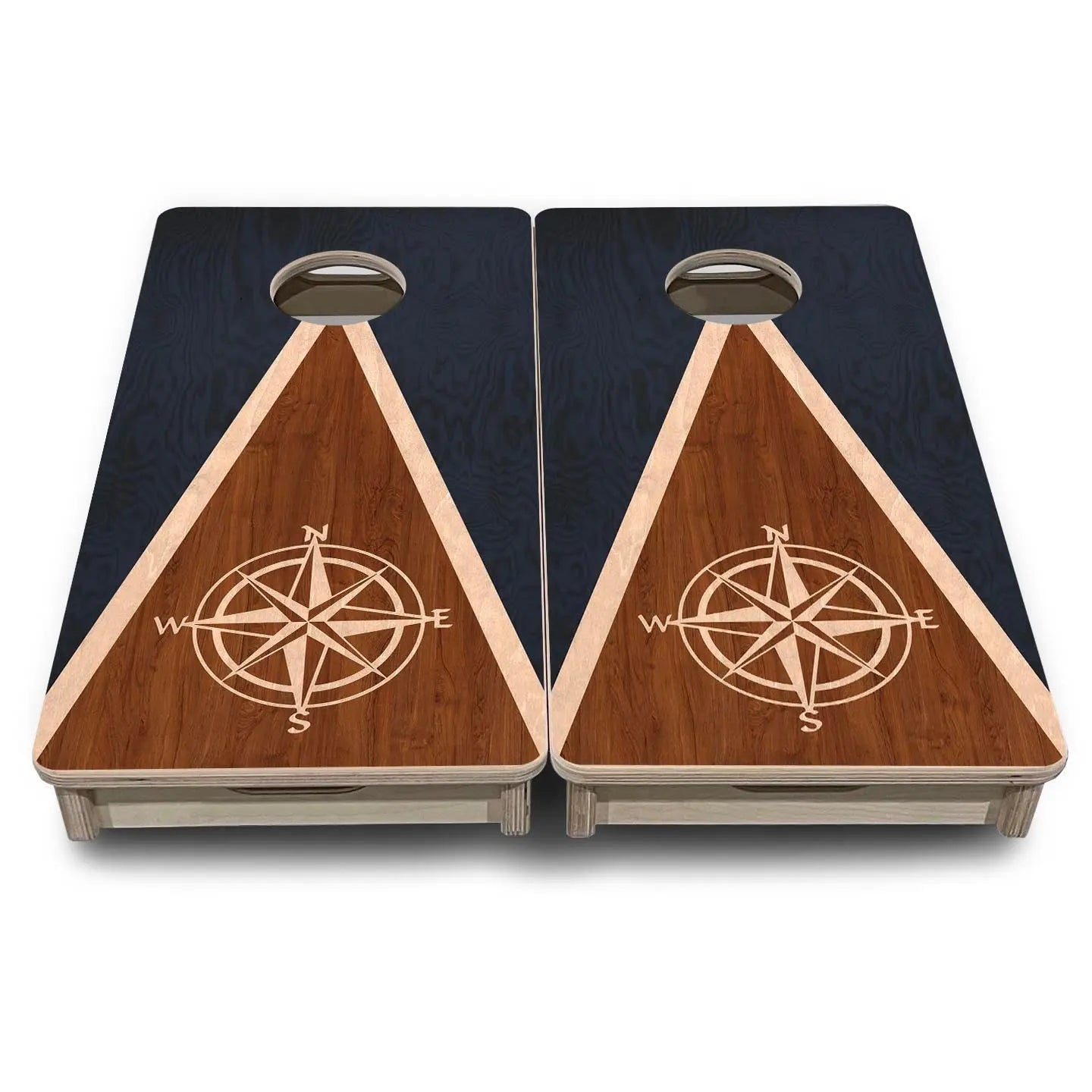 Compass Stain Triangle - Mini or Vacation Size Cornhole Boards by Cornhole Solutions, custom cornhole board detail photo 2