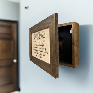 We The People Constitution Gun Concealment Furniture - Handcrafted Hidden Gun Storage Wall Decor - Hidden Safe Furniture with Magnetic Lock for Quick Access & Storage - Made in USA