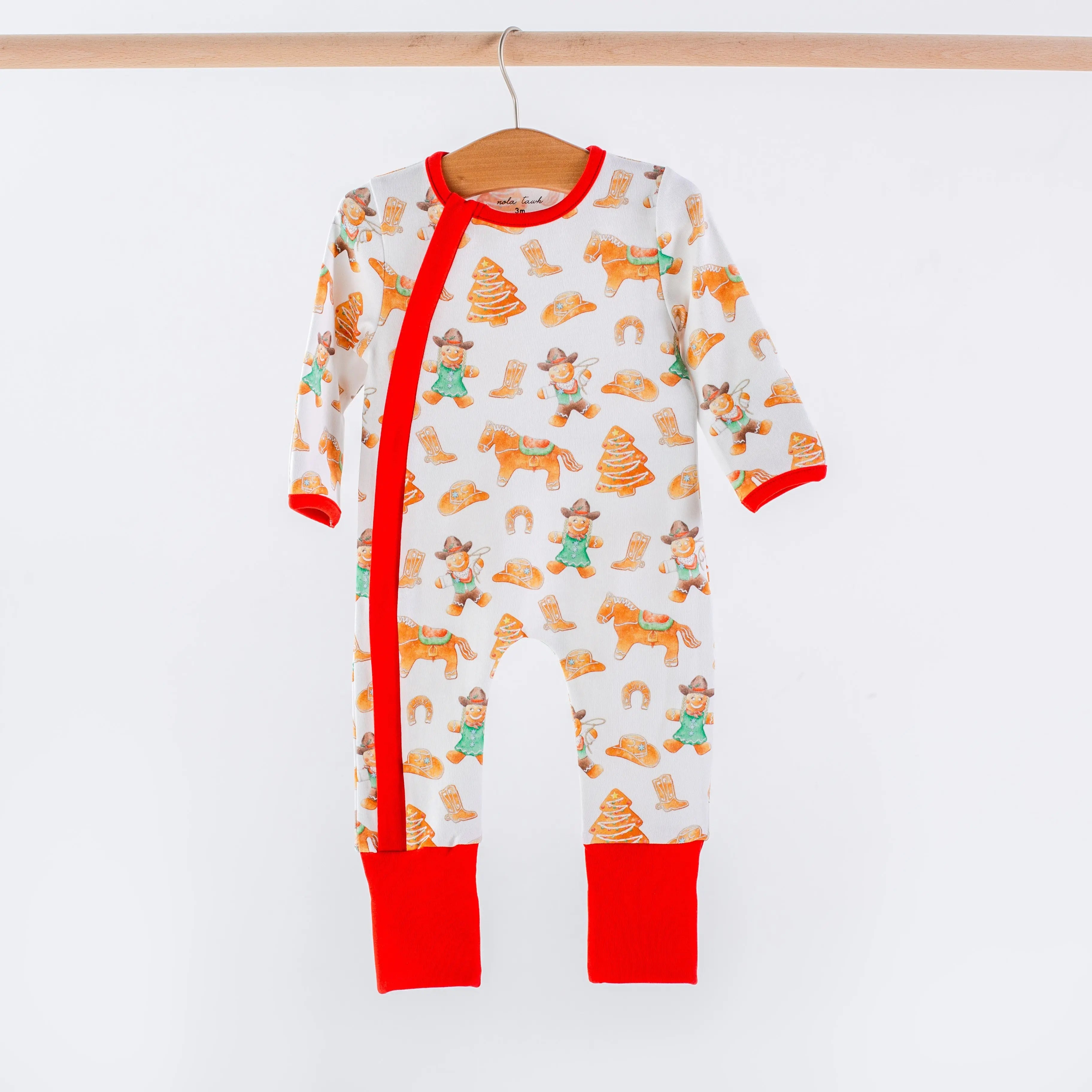 Cookie Roundup Organic Cotton Zip Up Pajama by Nola Tawk, Southern food gift main product photo