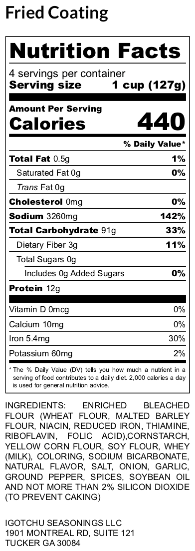 Fried Chicken & Fish Coating Mix by Igotchu Seasonings, Southern food gift detail photo 2