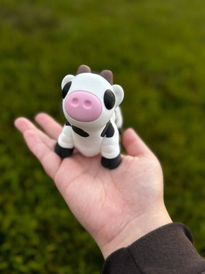 Cow 3D Printed Fidget Toy | Large Farm Animal Sensory Toy by Mushroom Lady Co, paper gift detail photo 2