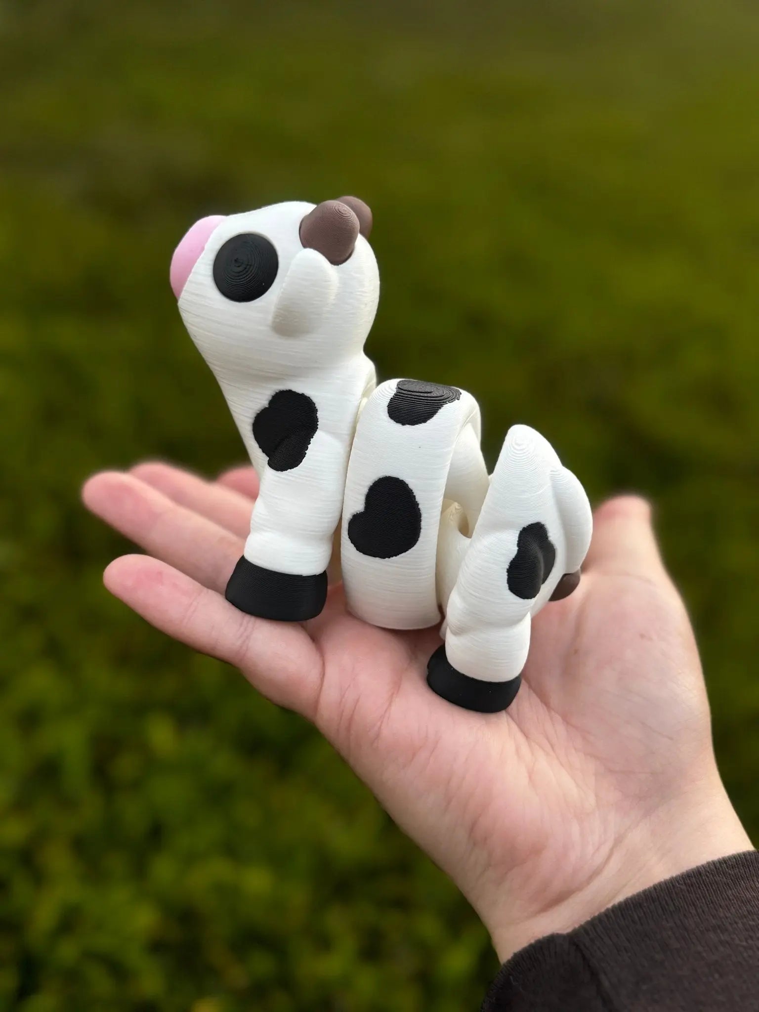 Cow 3D Printed Fidget Toy | Large Farm Animal Sensory Toy by Mushroom Lady Co, paper gift detail photo 3
