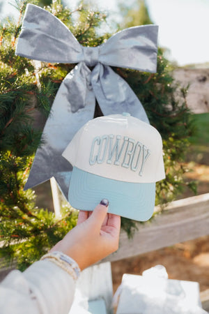 Cowboy - Baby Blue Vintage Trucker Hat KenzKustomz