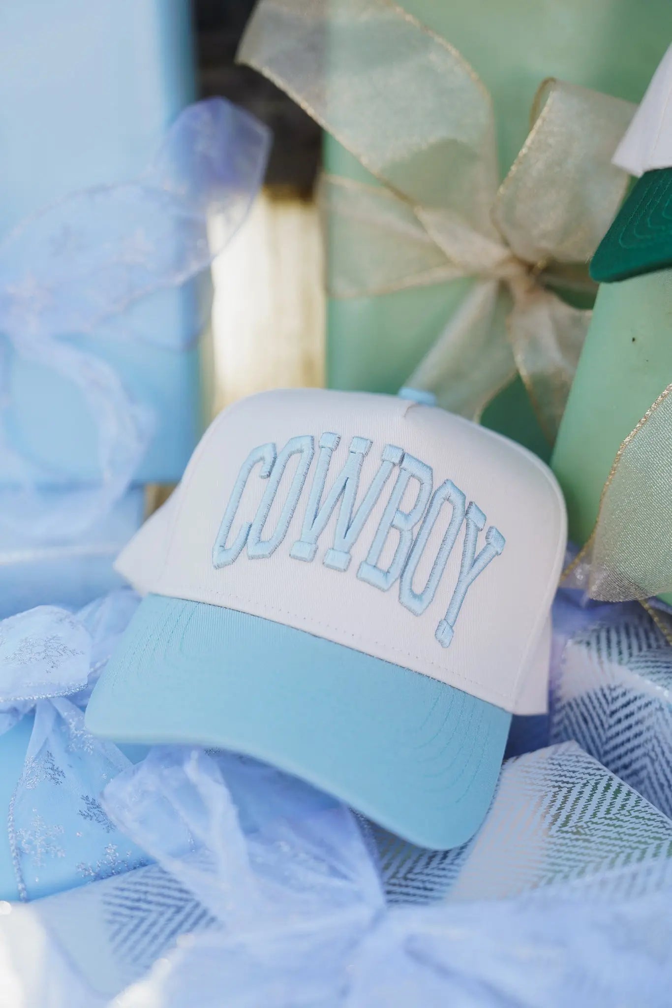 Cowboy - Baby Blue Vintage Trucker Hat KenzKustomz