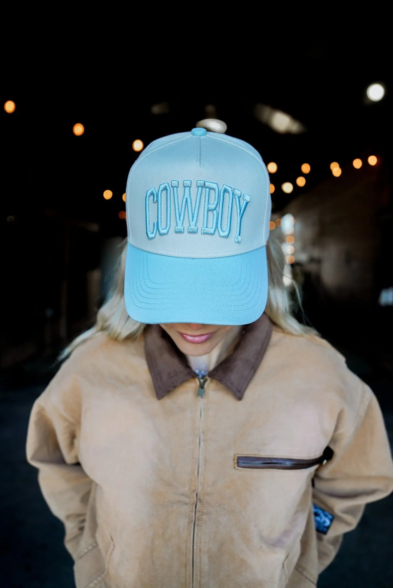Cowboy - Baby Blue Vintage Trucker Hat KenzKustomz