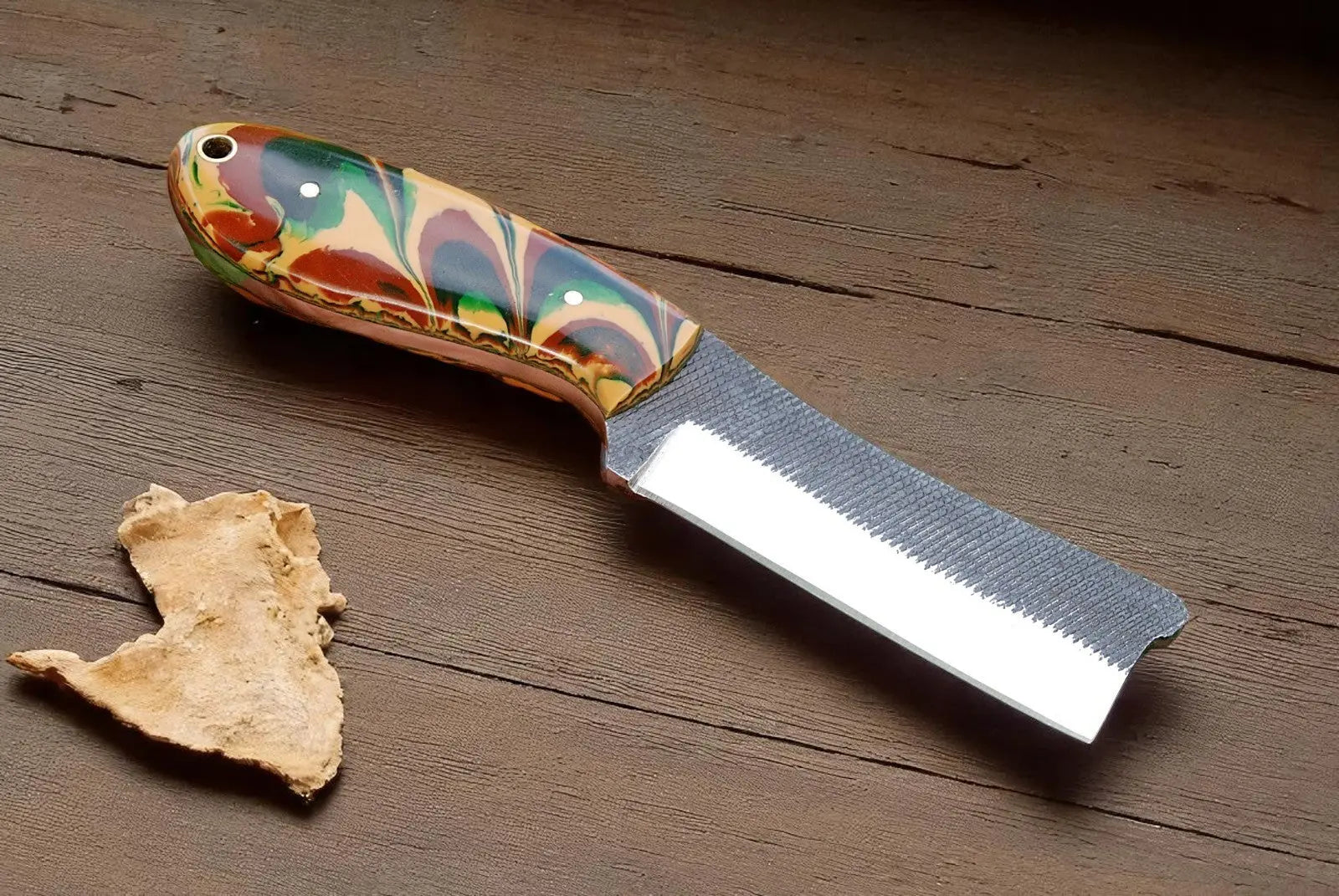 Cowboy Bull Cutter Knife – Resin Handle 8" Damascus Knife Store