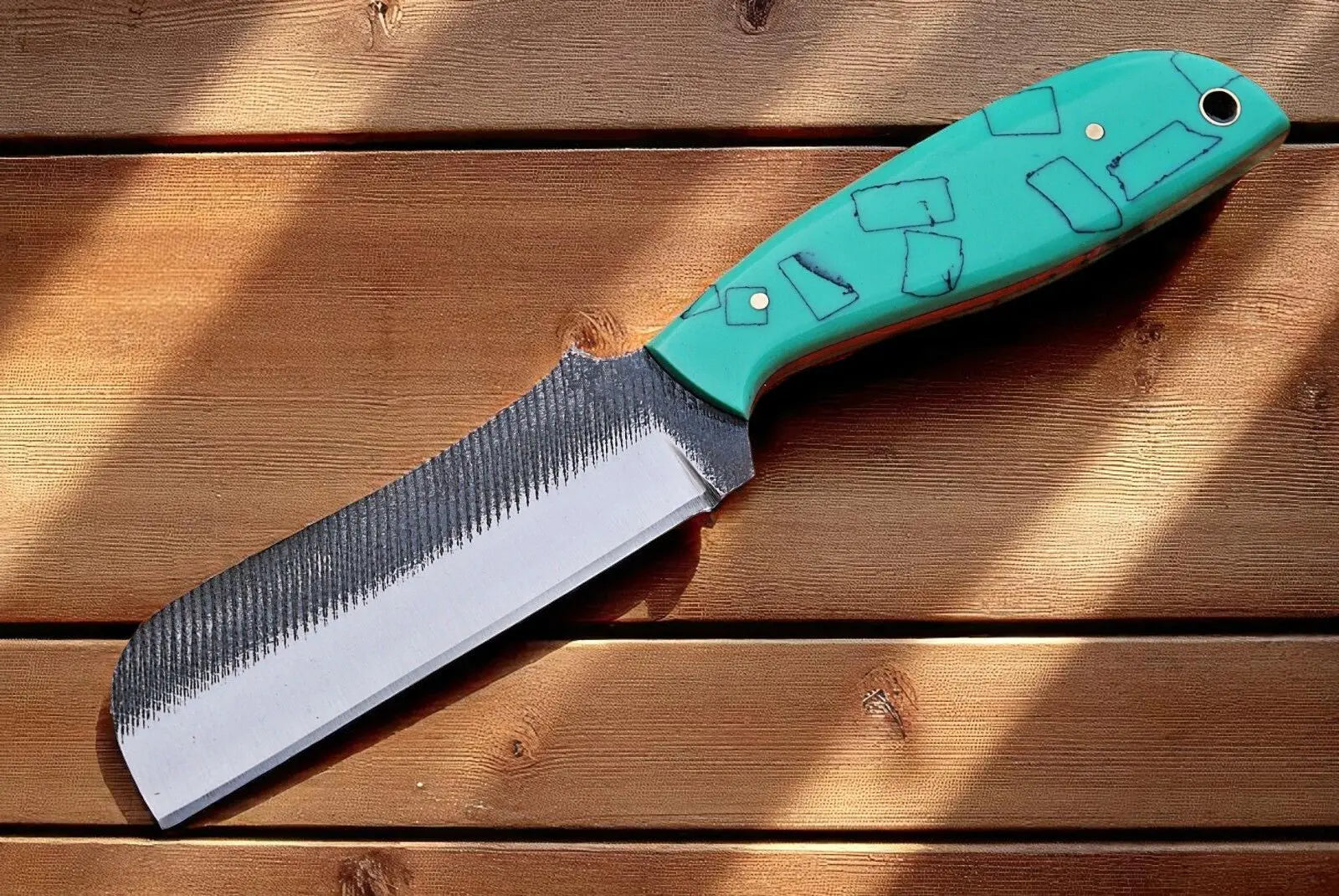 Cowboy Bull Cutter Knife – Resin Handle by Damascus Knife Store, Damascus knife main product photo