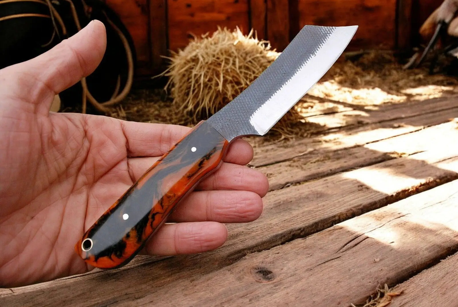 Cowboy Knife – Rugged Custom Wild West Edition 2025 by Damascus Knife Store, Damascus knife detail photo 2