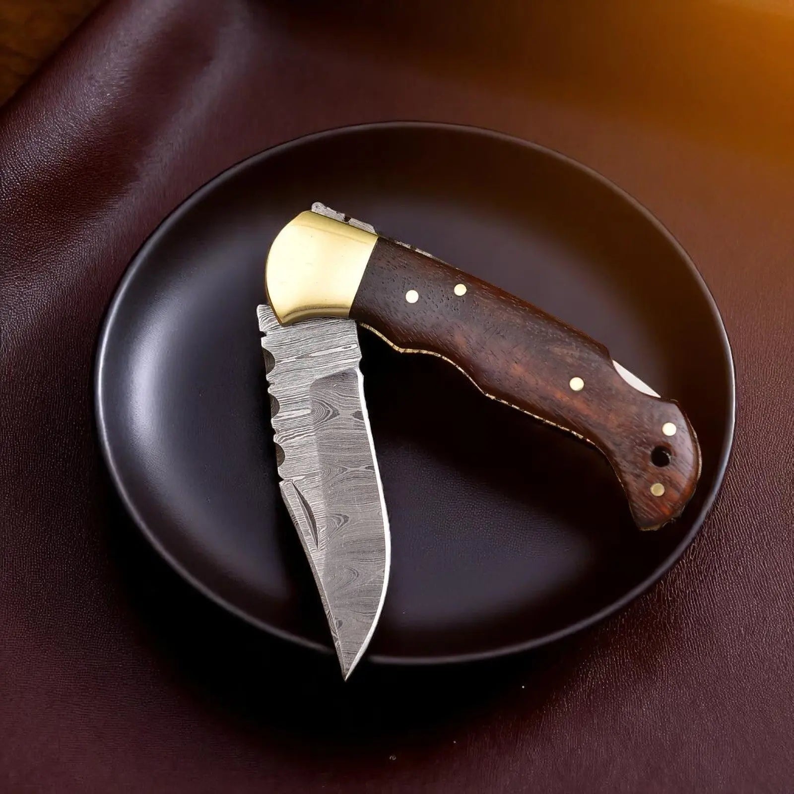 Cowboy Pocket Knife | 3" Damascus Blade Damascus Knife Store