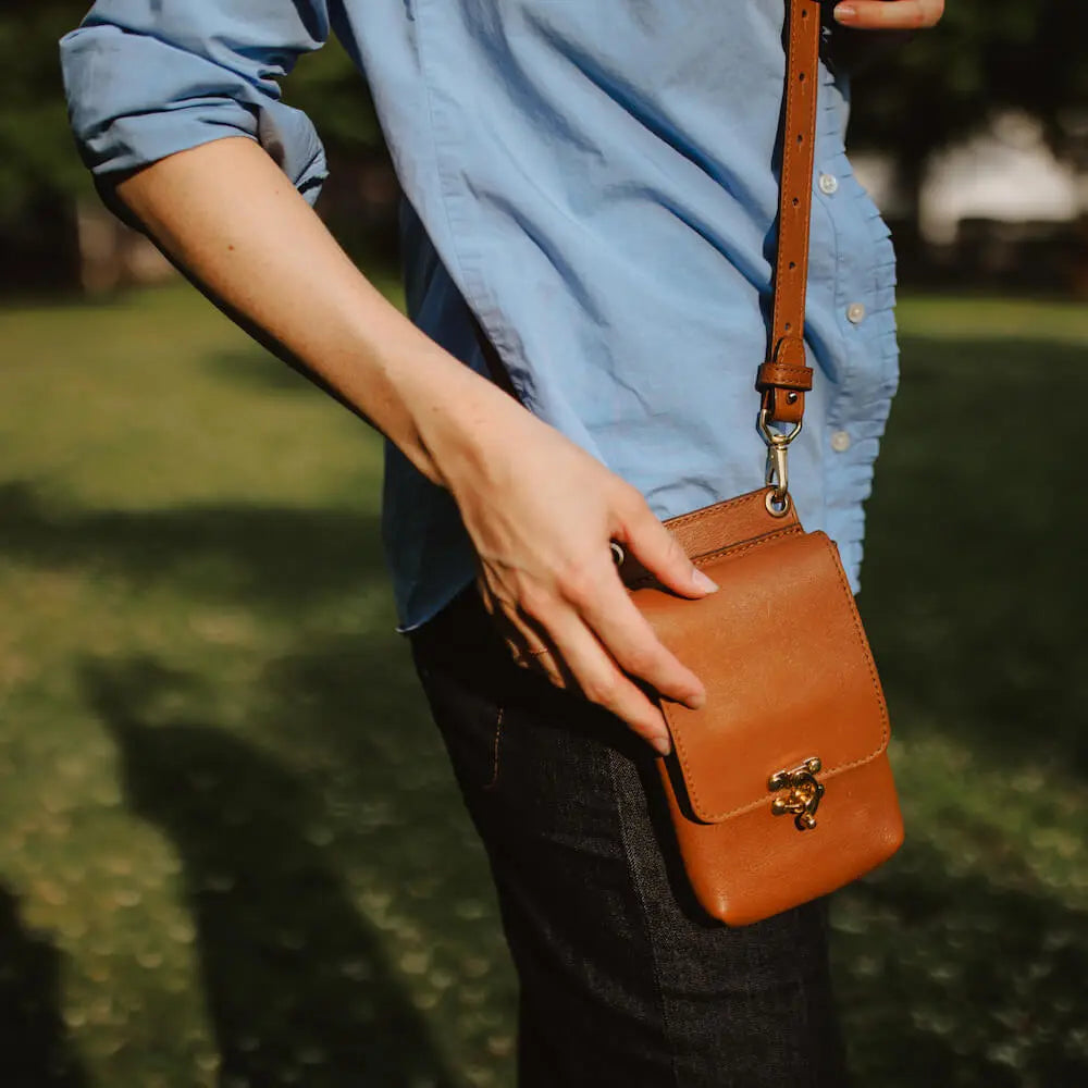 Craft & Forge Leather Phone Pouch by Mission Mercantile Leather Goods, handmade leather goods main product photo