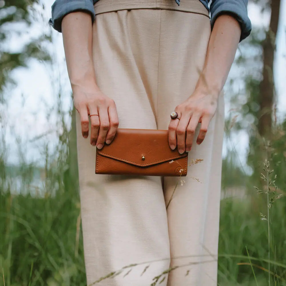 Craft & Forge Leather Wallet by Mission Mercantile Leather Goods, handmade leather goods detail photo 2