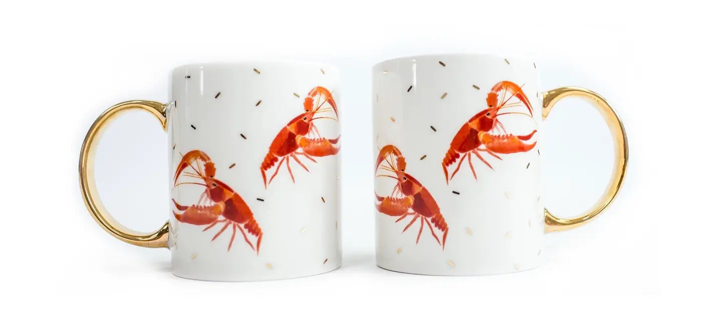 Crawfish Ceramic Mug by Nola Tawk, custom drinkware main product photo