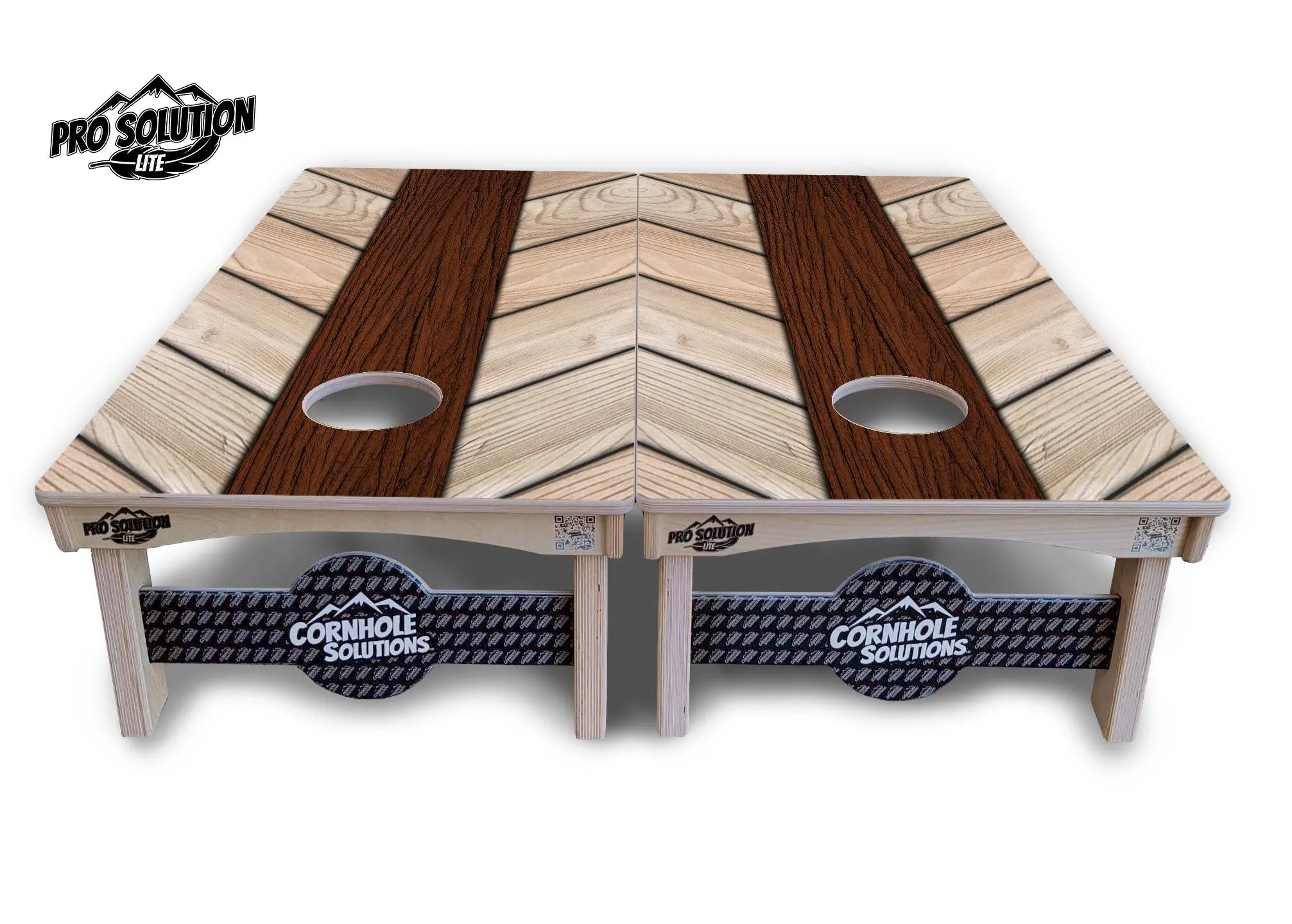 Cream Planks Cornhole Boards - Pro Solution Lite Series by Cornhole Solutions, custom cornhole board detail photo 2