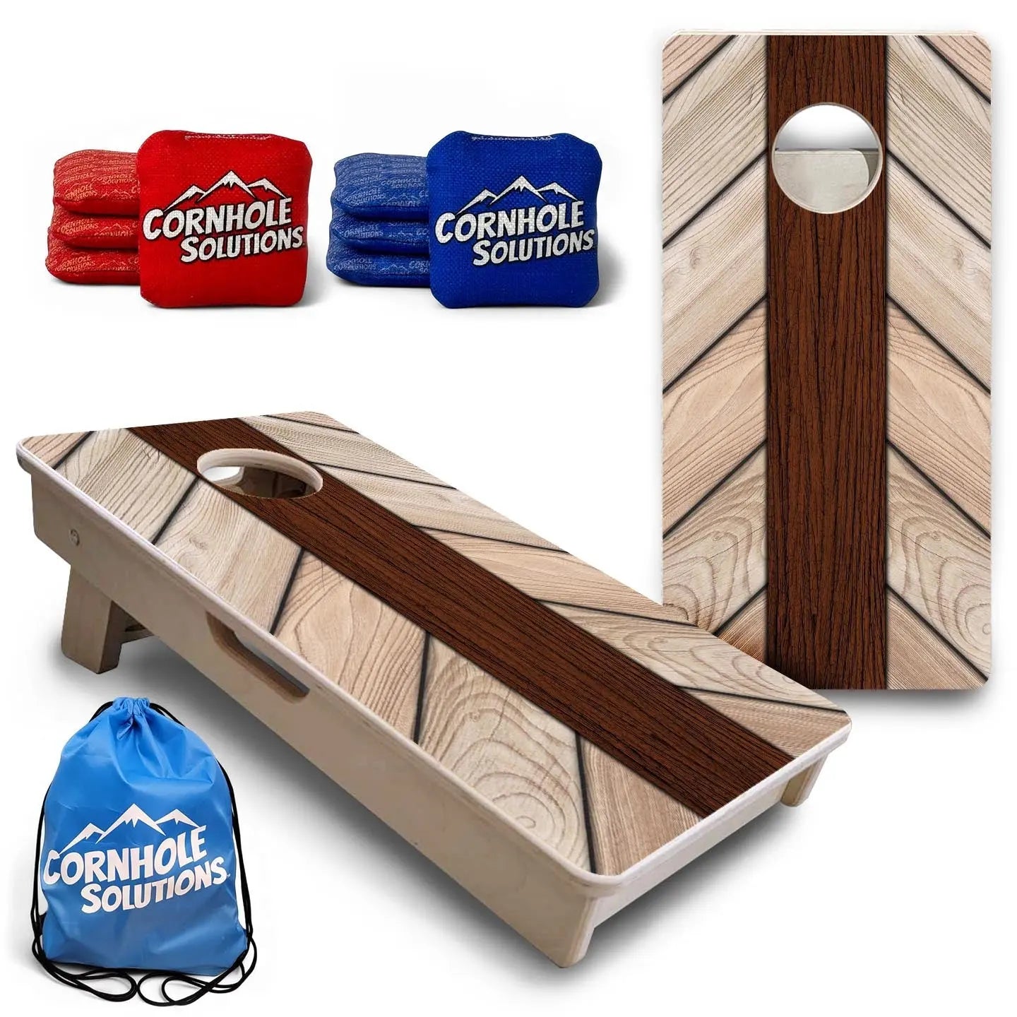 Cream Planks - Mini or Vacation Size Cornhole Boards by Cornhole Solutions, custom cornhole board main product photo