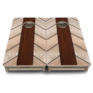 Cream Planks - Mini or Vacation Size Cornhole Boards by Cornhole Solutions, custom cornhole board detail photo 3