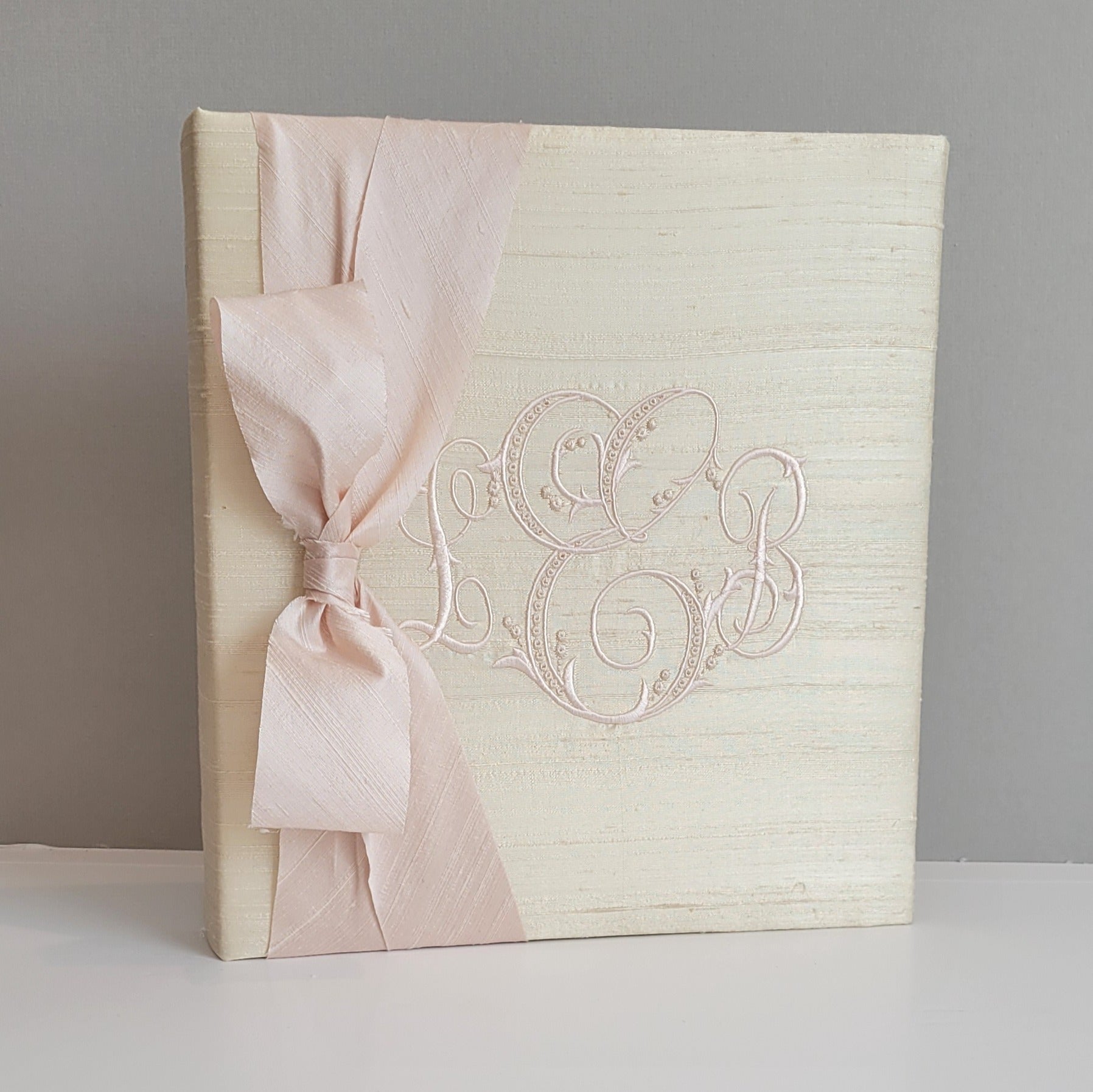 Baby Memory Book - Cream Silk (w/ SILK Bow) by AP Creations in Tuscaloosa, paper gift detail photo 2