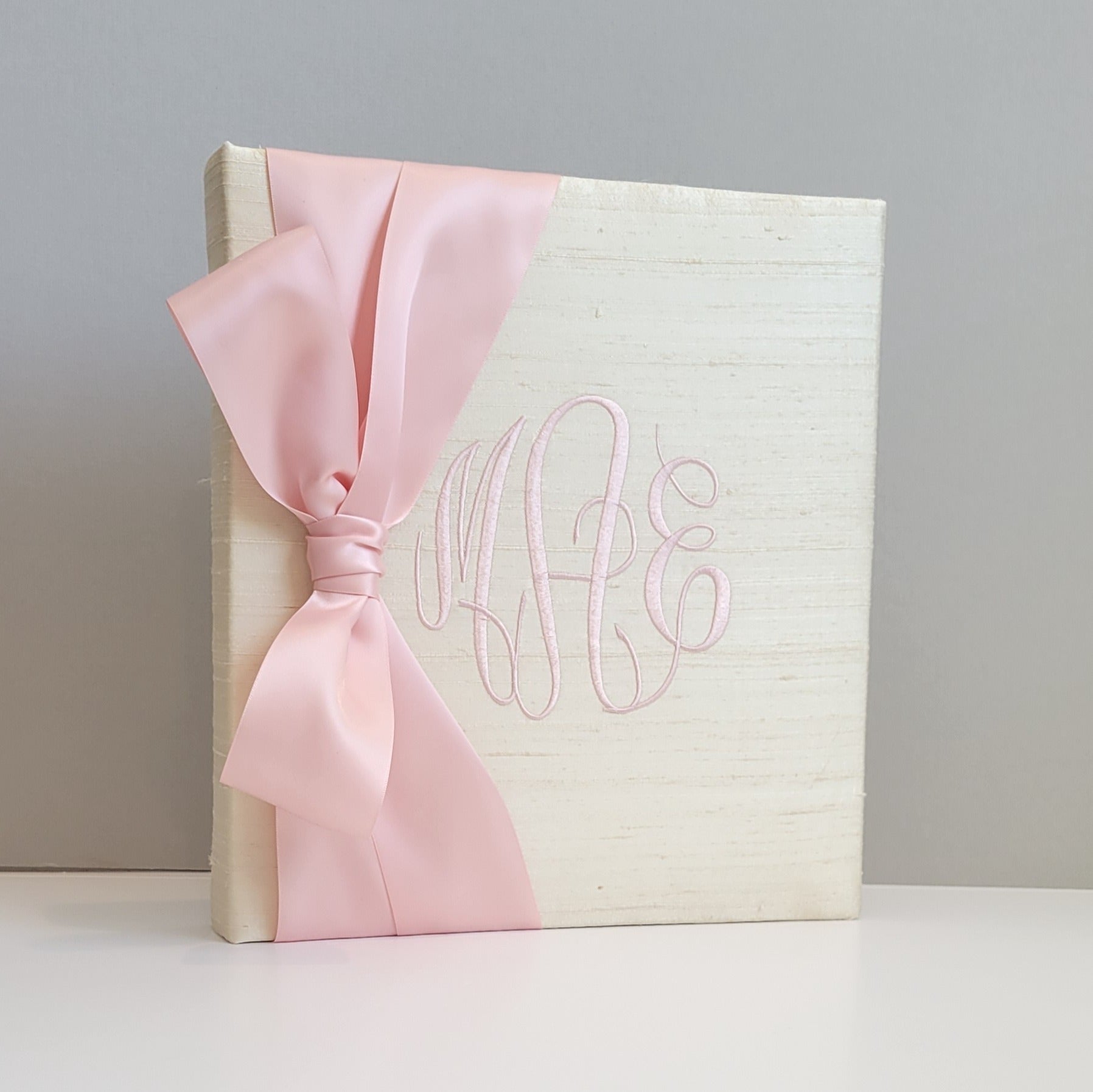 Baby Memory Book - Cream Silk (w/ SATIN Bow) by AP Creations in Tuscaloosa, paper gift main product photo