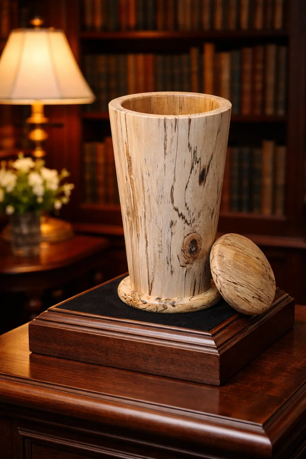 Cremation Urn - Spalted River Birch  - 115 cubic inches Paw Paw’s Woodshop of Mississippi