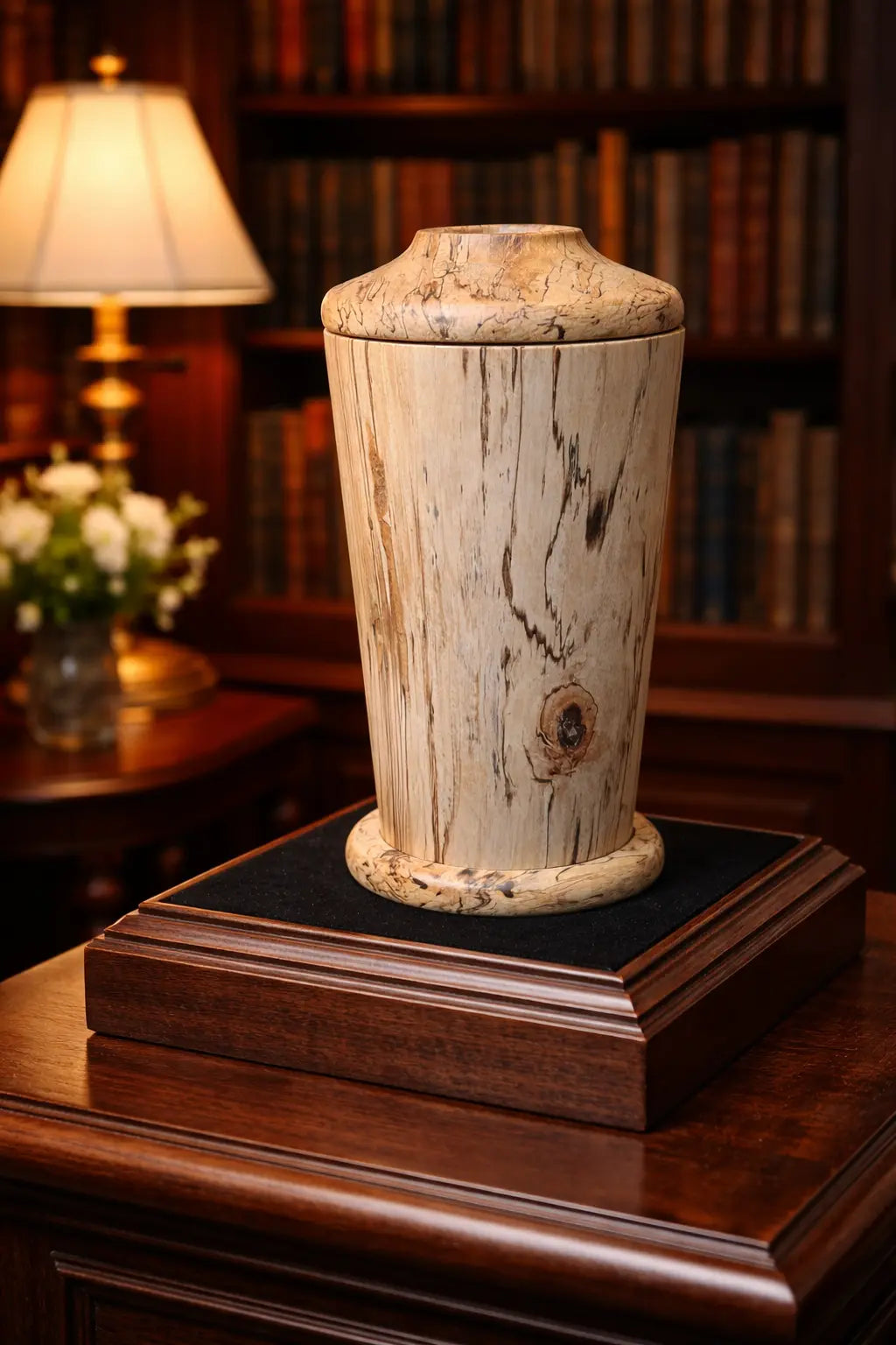Cremation Urn - Spalted River Birch  - 115 cubic inches Paw Paw’s Woodshop of Mississippi