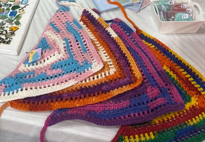 Crocheted Pride Flag Bandana - Handmade LGBTQ Accessories Mississippi Klassy Krafts