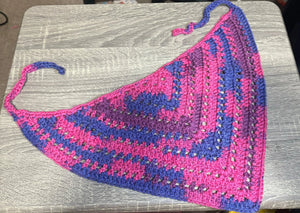 Crocheted Pride Flag Bandana - Handmade LGBTQ Accessories Mississippi Klassy Krafts