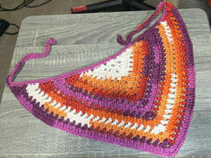 Crocheted Pride Flag Bandana - Handmade LGBTQ Accessories Mississippi Klassy Krafts