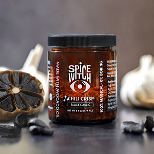Chili Crisp Black Garlic Flavor- Avocado Oil, Savory Depth, Umami Crunch by Spice Witch, Southern food gift main product photo