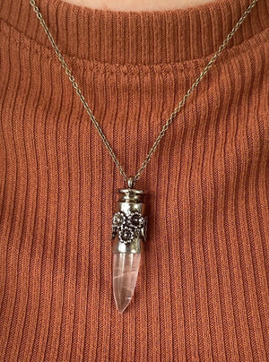 Crystal Rose Bullet Necklace by Mushroom Lady Co, handmade jewelry main product photo